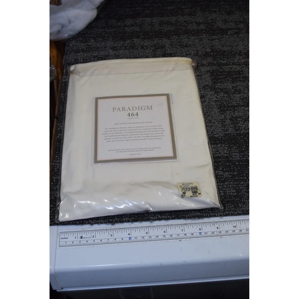 Restoration Hardware Paradigm 464 Euro Sham Egyptian Cotton Percale Ivory Italy